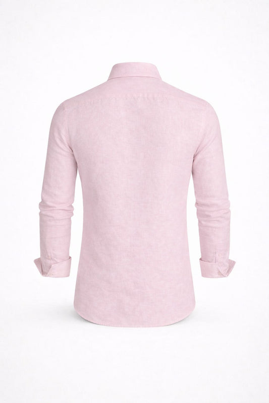 Camisa Lino Manga Larga Semi Slim