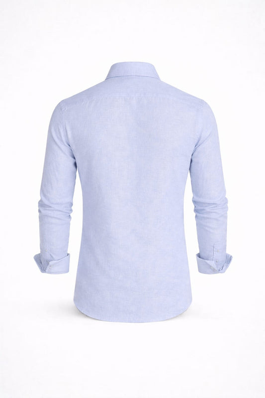 Camisa Lino Manga Larga Semi Slim