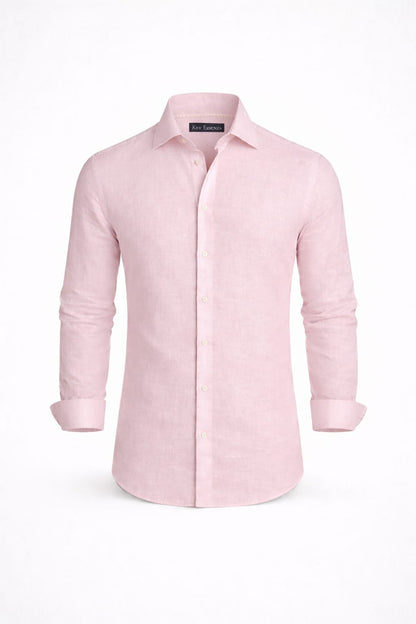 Camisa Lino Manga Larga Semi Slim