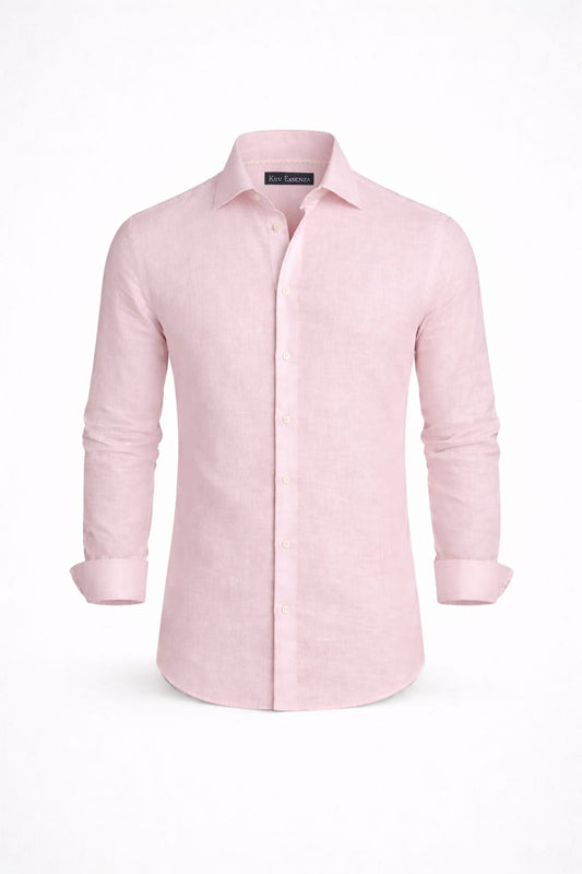 Camisa Lino Manga Larga Semi Slim