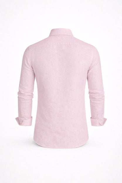 Camisa Lino Manga Larga Semi Slim