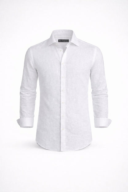 Camisa Lino Manga Larga Semi Slim